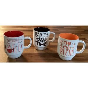 Boston Warehouse Stacking Mugs Set of 3 16 oz Ceramic Coffee Mugs